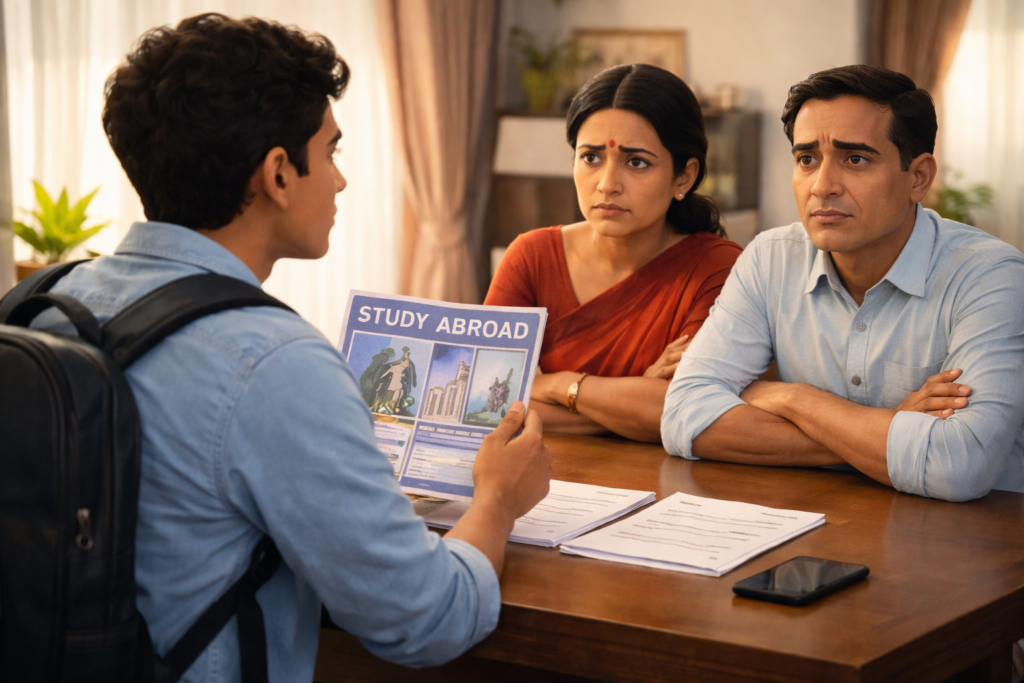 parents said no to study abroad indian student convincing family about overseas education